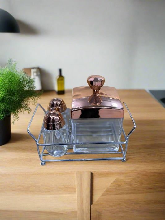 Sugar Pot And Pepper Cruet Set